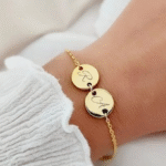 Pulsera doble dije personalizado en oro de 18k