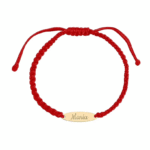 Pulsera macrame con dije personalizado en oro de 18k