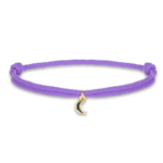 Pulsera macrame en dije luna en oro de 18k