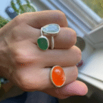 Anillo circular en Cornalina en plata 950