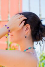 Aretes Amatista trabajados en filigrana en plata 950 - Imagen 2