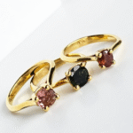 Anillos en Oro de 18K con zafiros Rosa, Azul y Verde
