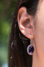 Arete Amatista Africana trabajada en filigrana en plata 950