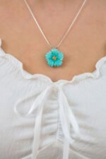 Collar con dije Amazonita y cristal Citrino en plata 950 - Imagen 2