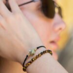 Pulseras en dúo piedra pirita y ojo de tigre