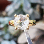 Anillo Cuarzo Cristal enchapado en oro de 18K